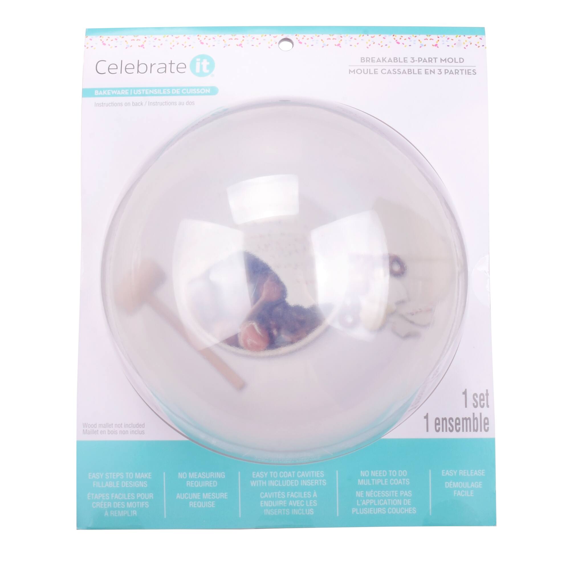 12 Pack: Large Sphere Breakable 3-Part Mold by Celebrate It™